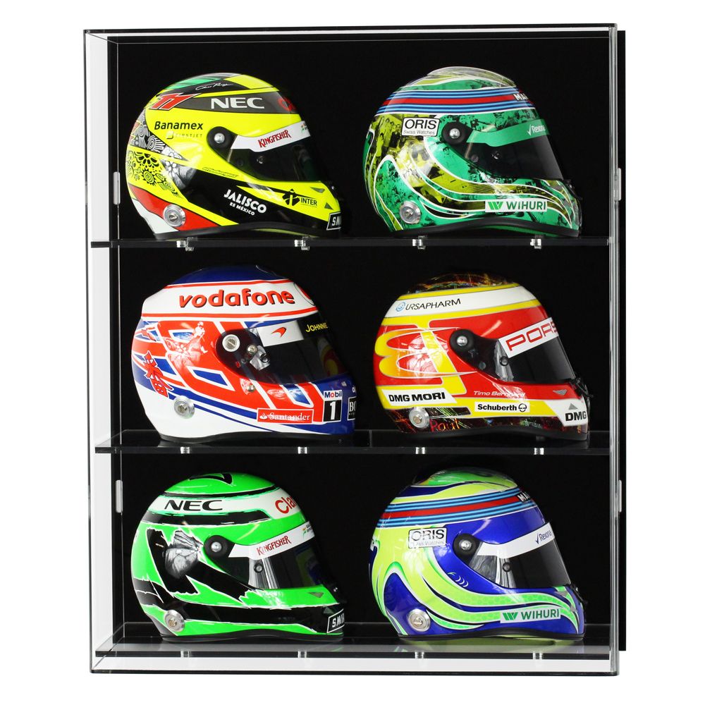 Wall Display Case for Six 1:2 Scale F1 Helmet Models